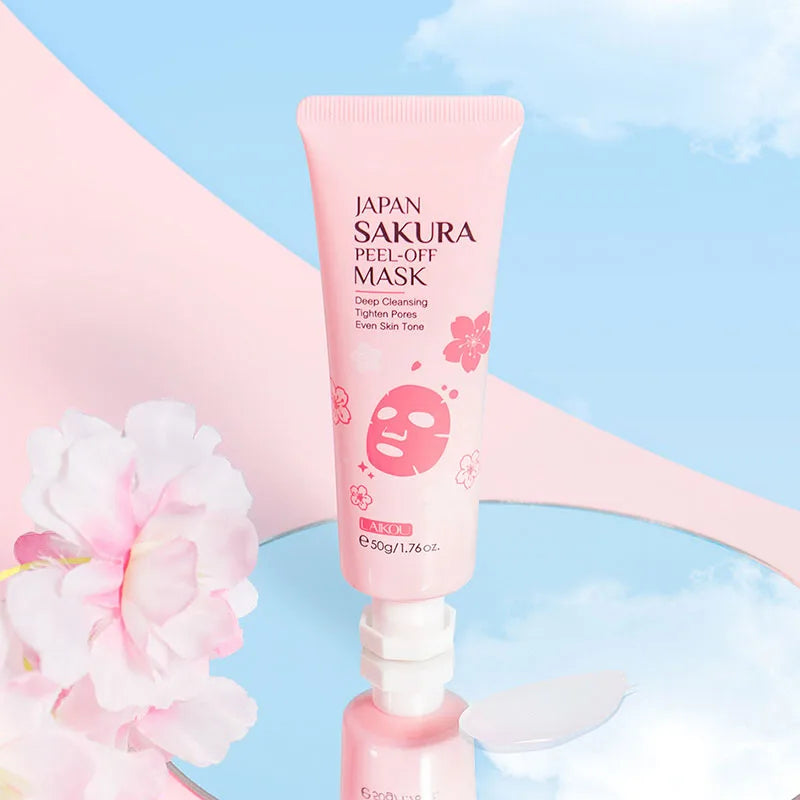 LAIKOU 24K oro Sakura Peeling reafirmante de mascarillas faciales brillo eliminación de espinillas mascarilla Facial productos para el cuidado de la piel